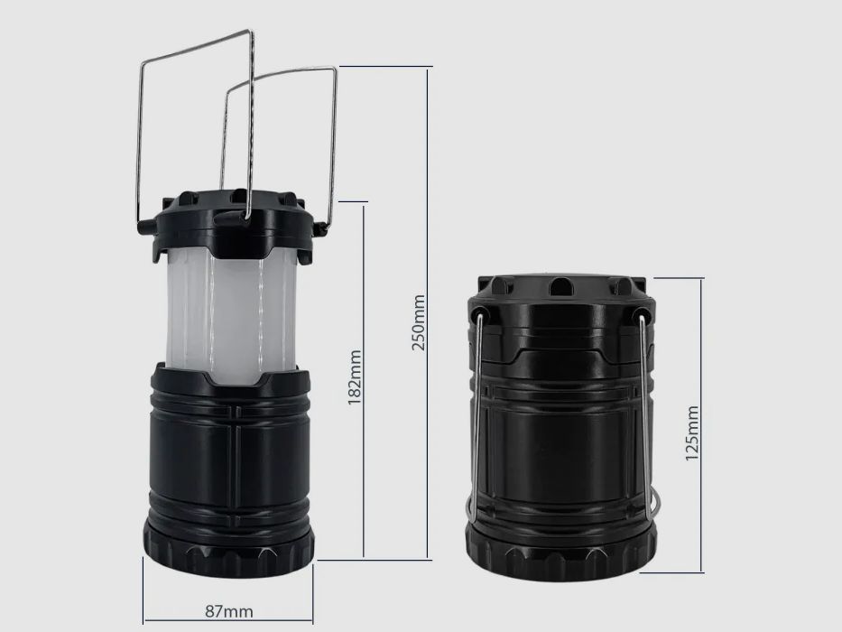 Camping lantern with flame effect 2-in-1