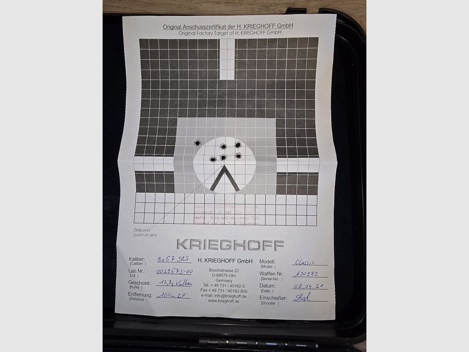 Nowy zestaw: KRIEGHOFF Classic podwójna strzelba 8x57 IRS z Swarovski Z8i, oryginalny montaż Krieghoff, walizka, amunicja, oficjalnie wystrzelana przez Krieghoff