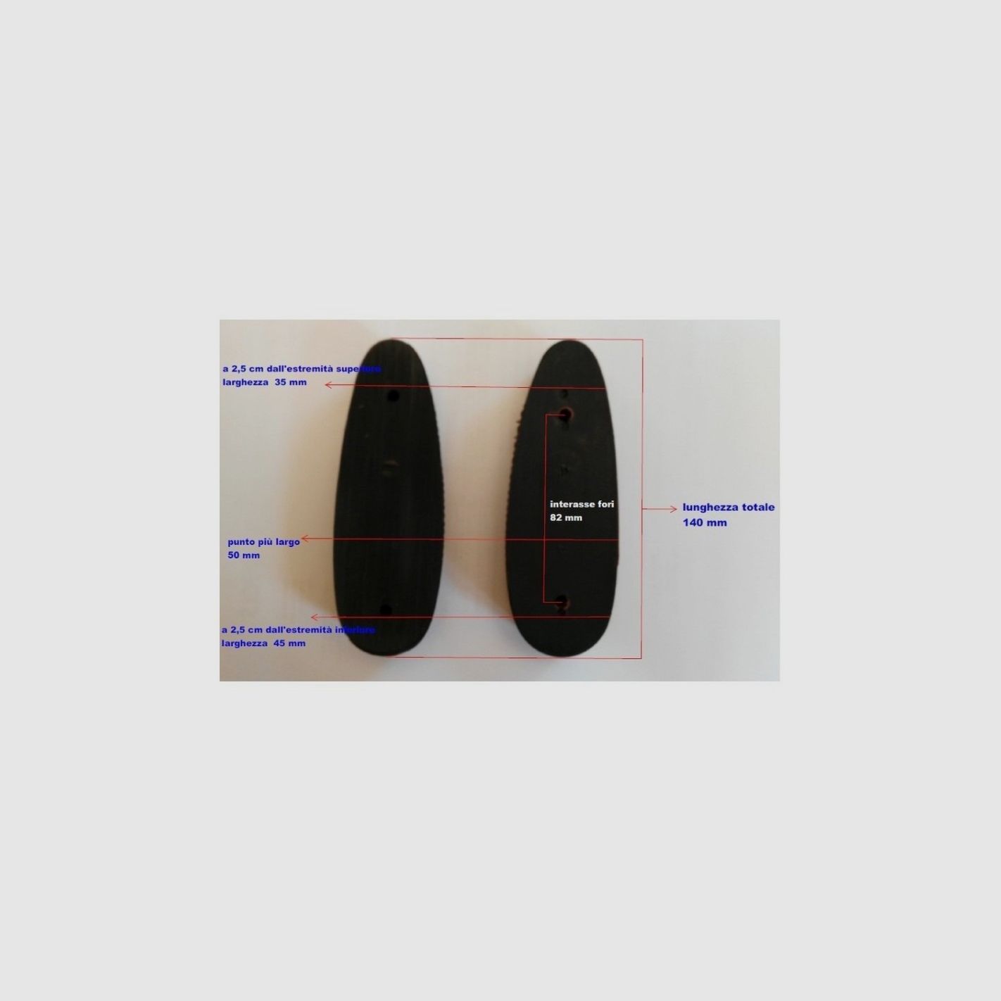 Englisches recoil pad, rot, mm 25/Englisches recoil pad, voll, mm 25 * ARTIKELCODE CG25ING82A