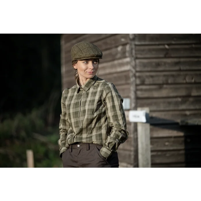 Camisa de mujer Harkila Akeena L/S - Forest night check (112160200), imagen 5 de 7