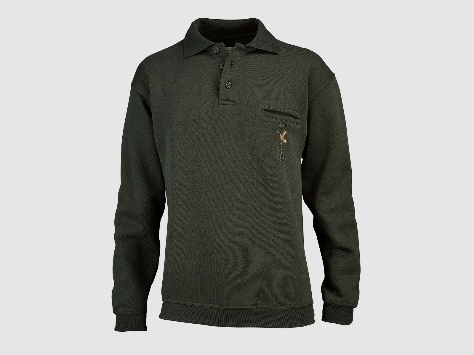 Hubertus Herren-Sweatshirt mit Polokragen