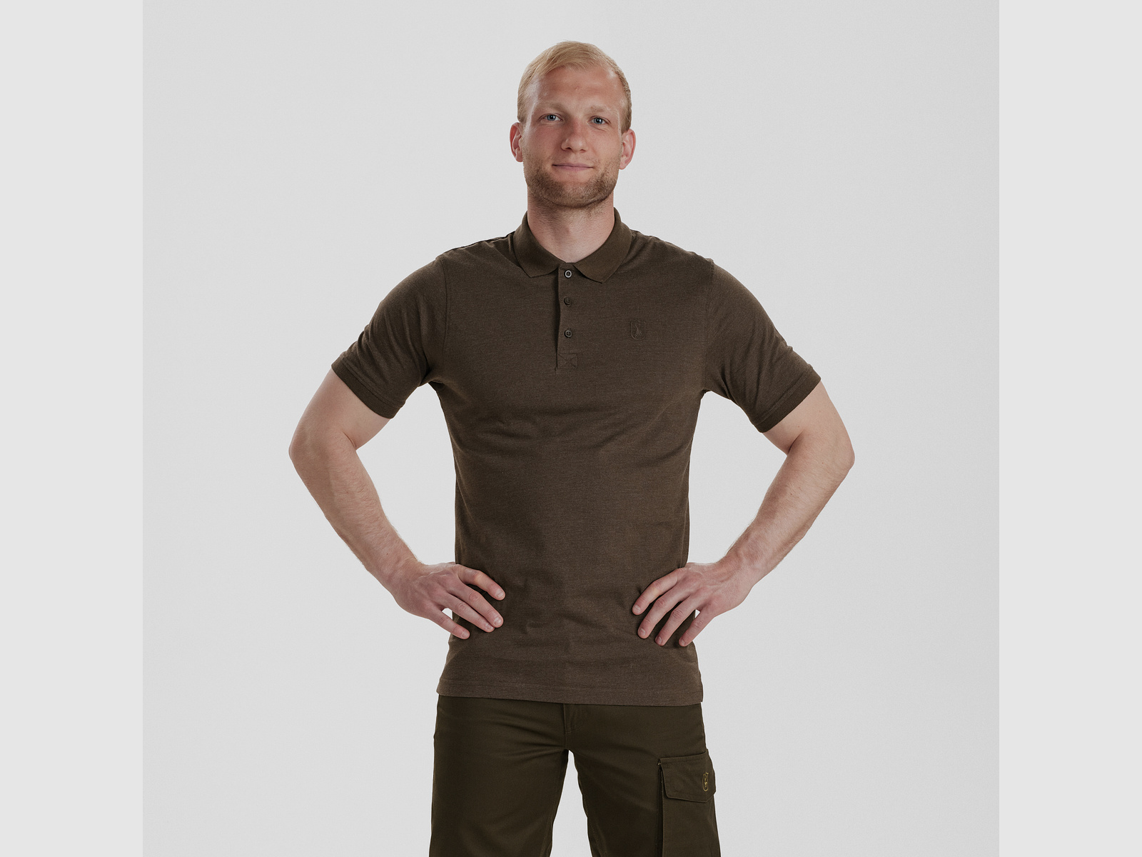 Gunnar Polo Shirt - Brown Leaf Melange - Maat: S