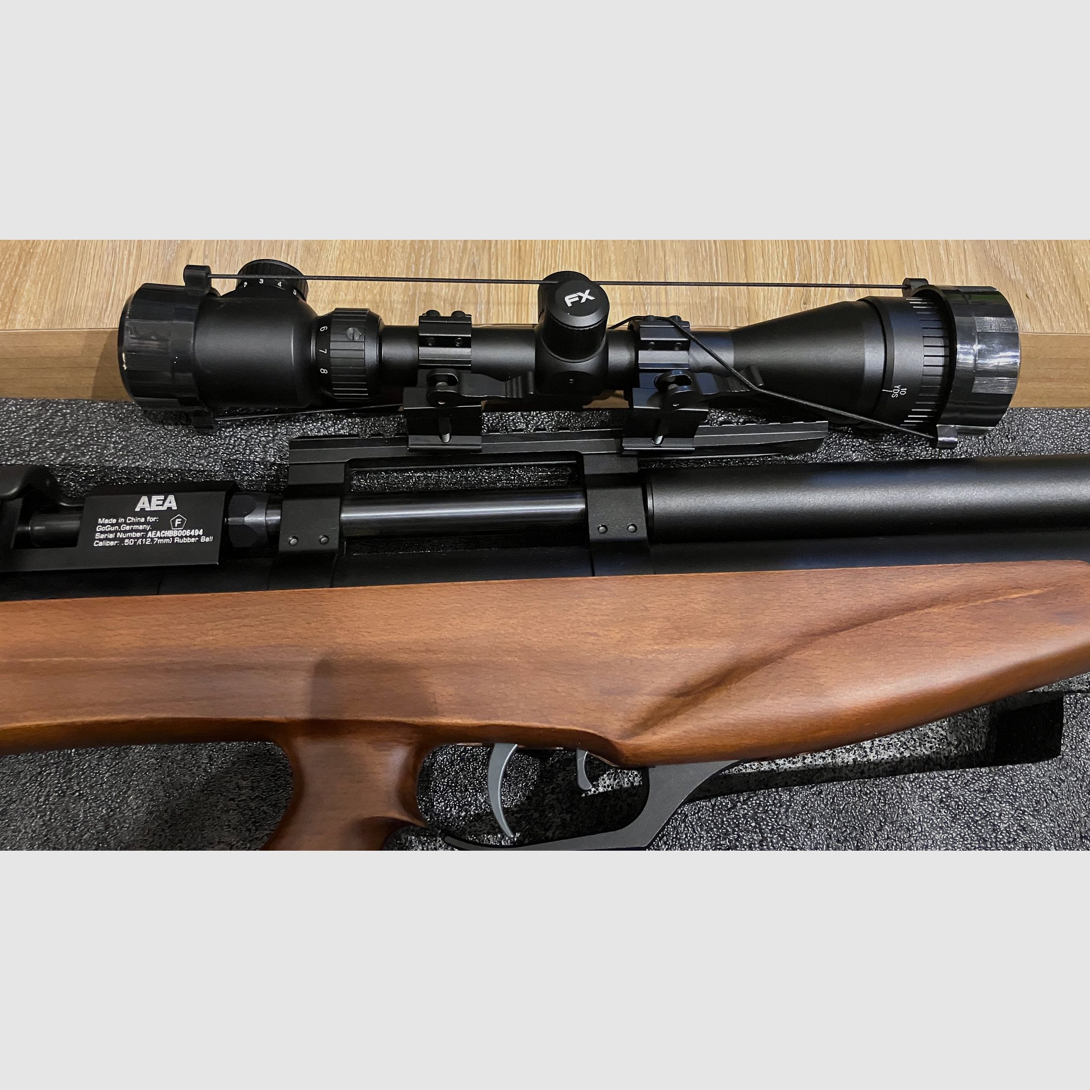 AEA Challenger Bullpup CAL .50 Luftgewehr 7,5 J Komplettset mit FX Optik Kompressor Tasche Munition - neuwertig