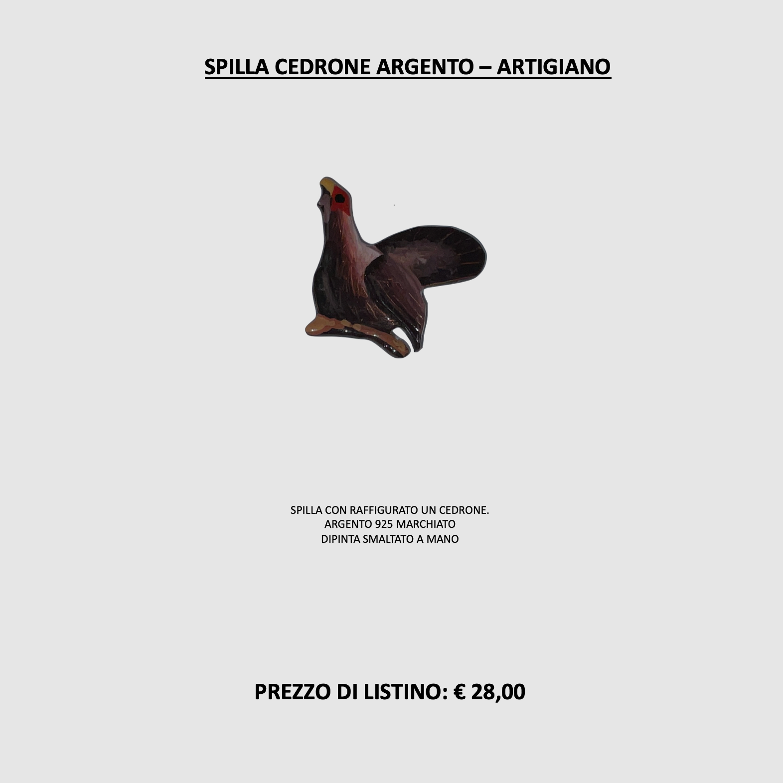 ARTIGIANO – SPILLA CEDRONE ARGENTO, Bild 2 von 2