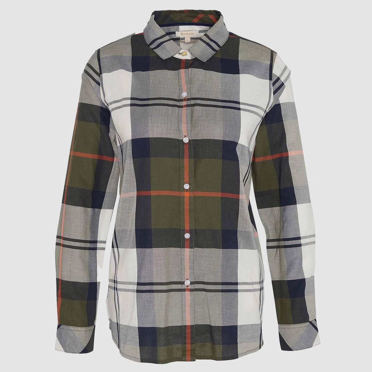 Barbour Bluse Moorland Olive/Spiced pumpkin check
