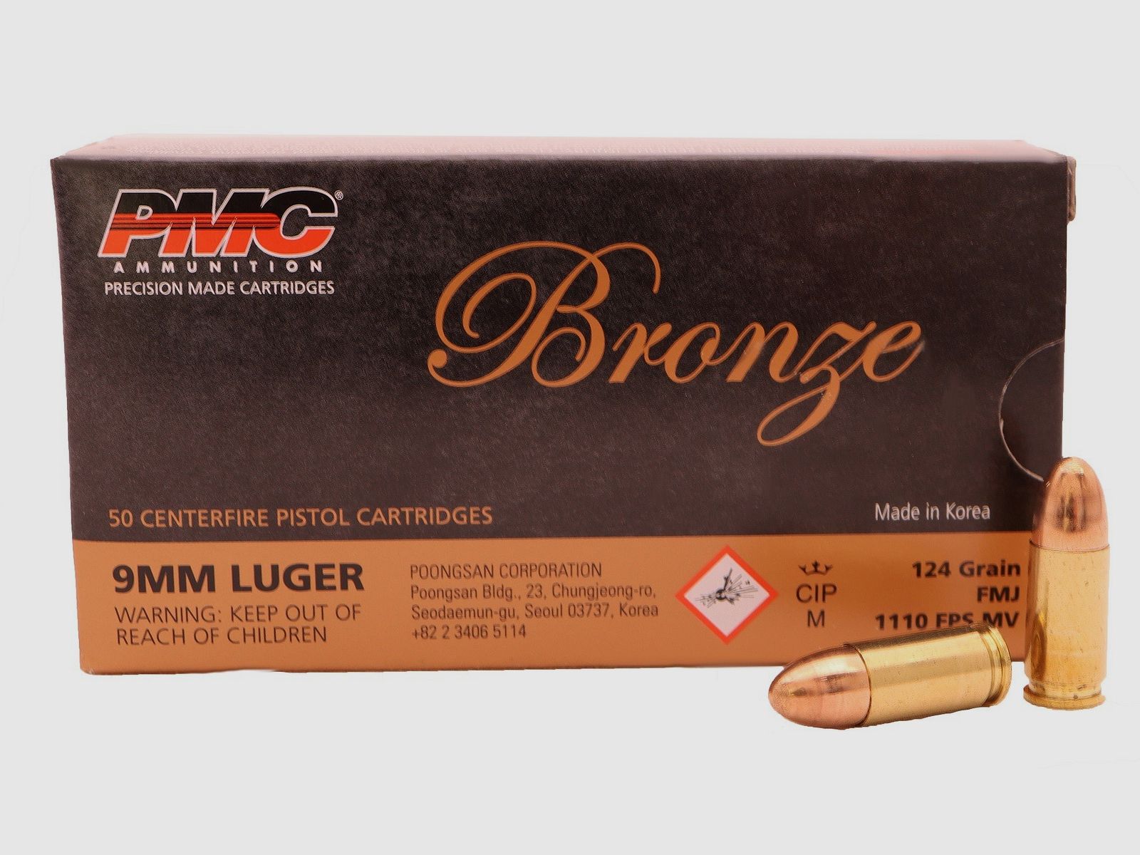 9 mm Luger FMJ 124 grs. PMC