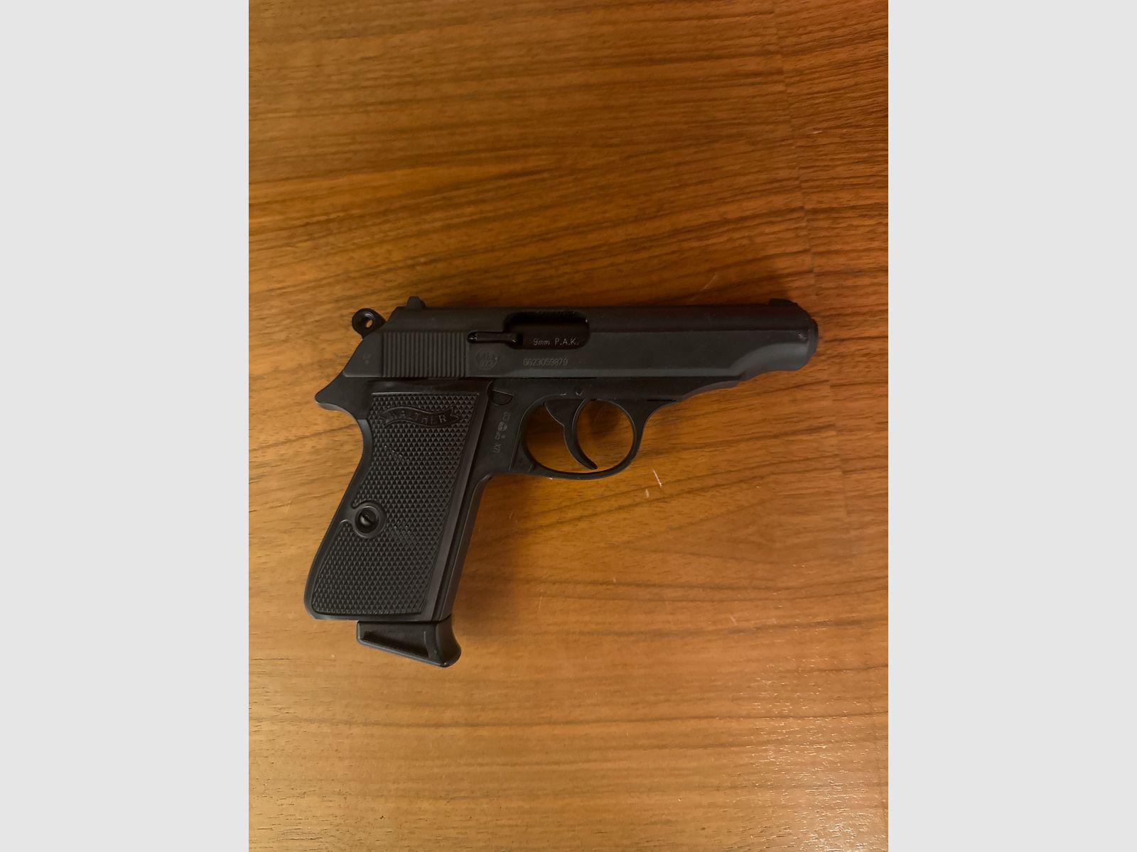 Walther PP blank firing pistol cal. 9mm P.A.K. black blued