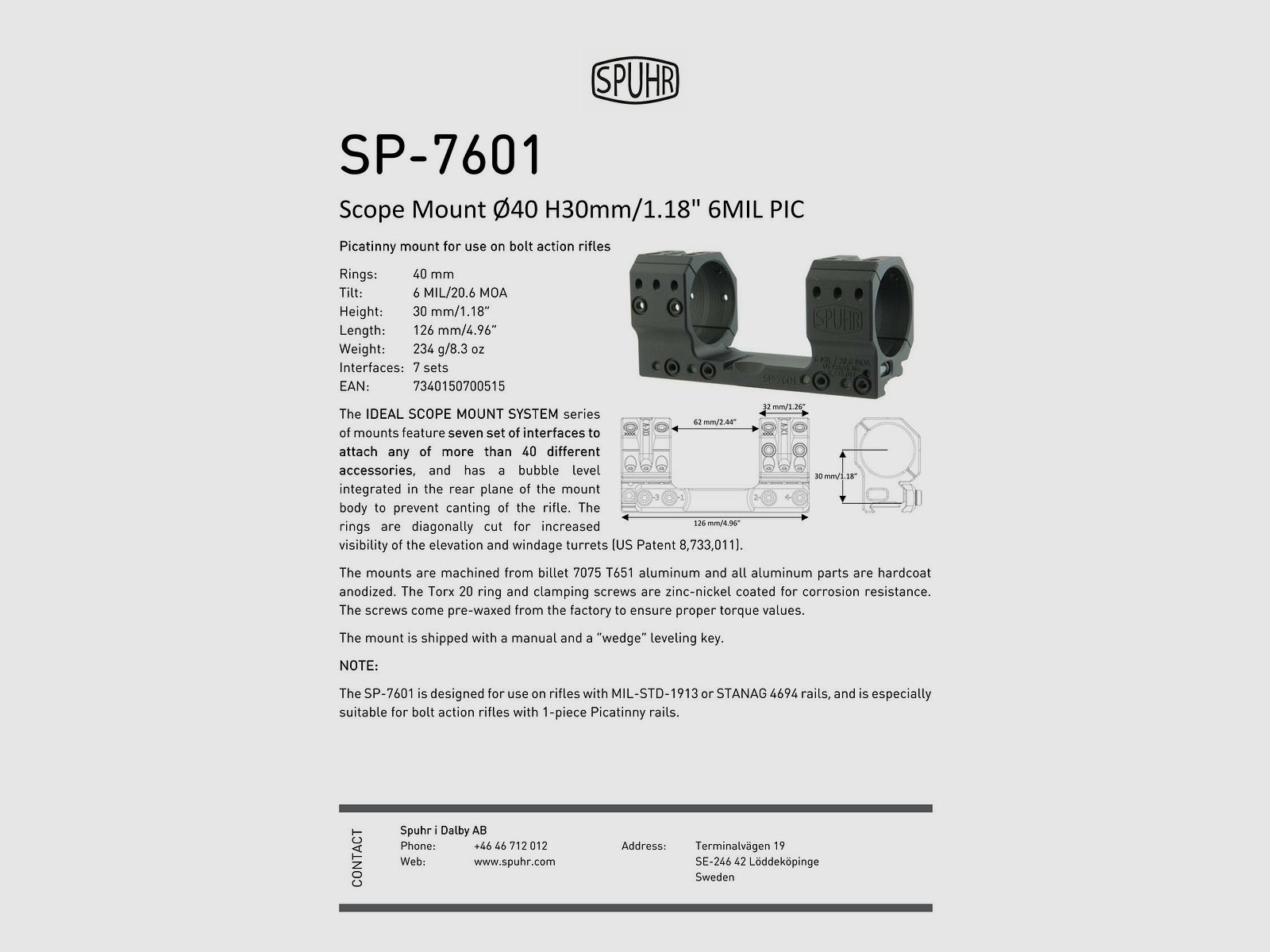 SPUHR SP-7601 Ø40 H30mm 6MIL PIC, Bild 2 von 2