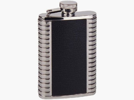 Hip flask leather / stainless steel 100ccm