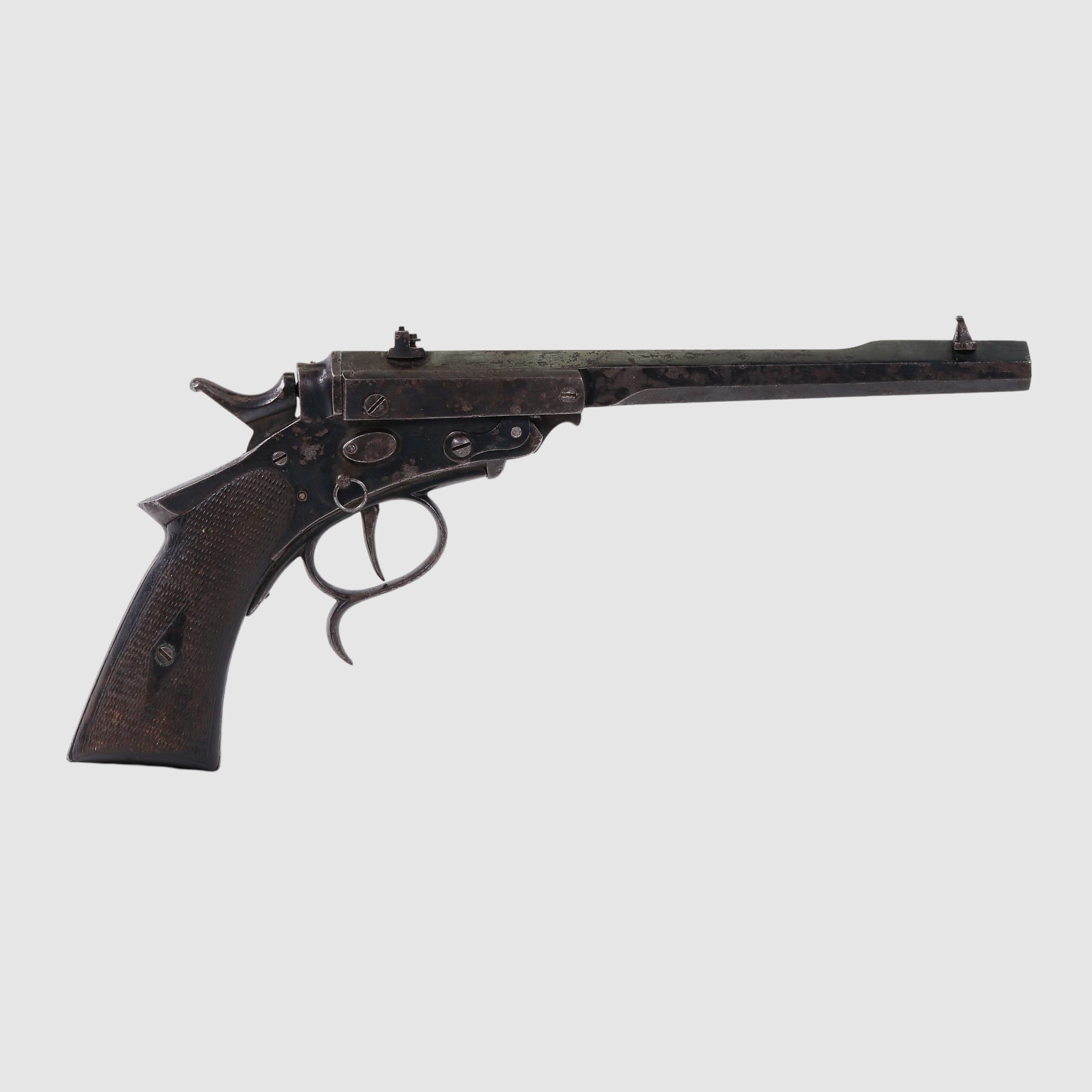 German target pistol "Lagenhahn" 19th century, caliber .22lr || single-shot pistol