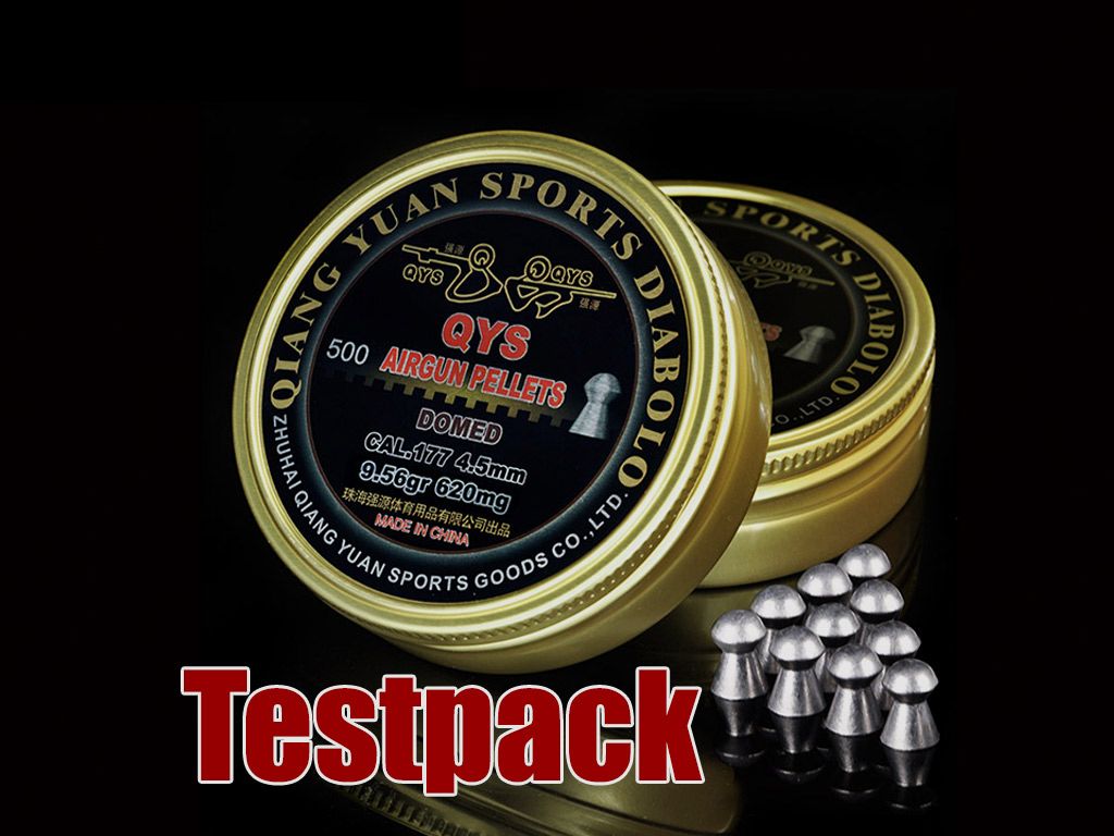 Testpack - QYS Qiang Yuan Sports Domed Diabolo, Rundkopf, glatt, 0,62 g, Kaliber 4,50 mm, 40 StĂĽck