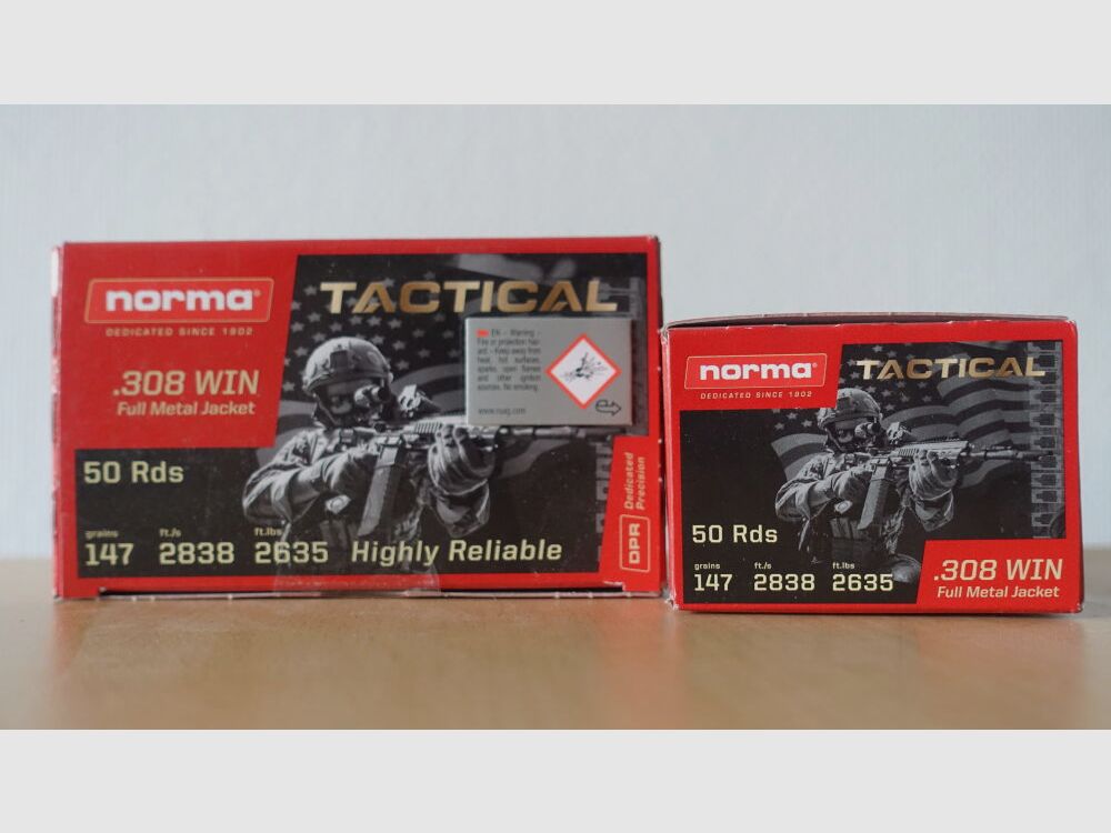 Norma .308 Win. Tactical FMJ 147 gr. - 50 colpi