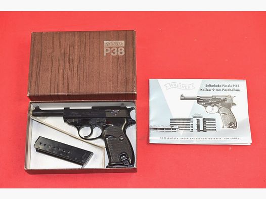 #8347 PISTOLET WALTHER P38, ROK 1970, POLIERT, kal. 9x19