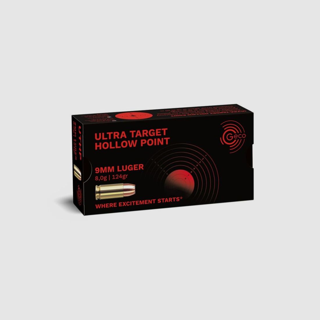 GECO 9 mm Luger Ultra Target Hollow Point 8,0g/124gr - 50 Patronen