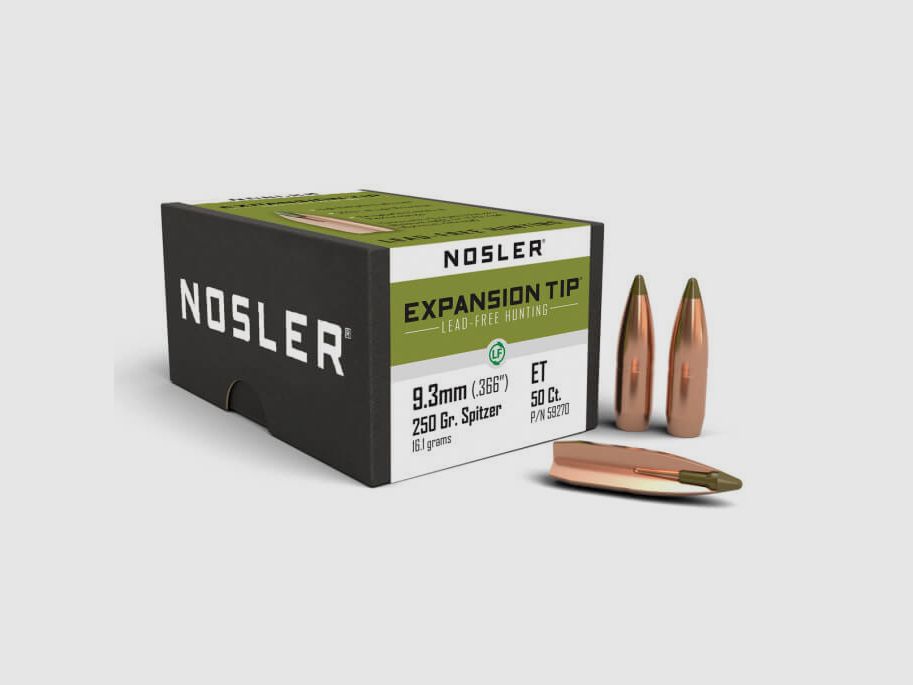 NOSLER E-TIP MUNITIONS DE CHASSE SANS PLOMBE - 9,3mm - 250gr.