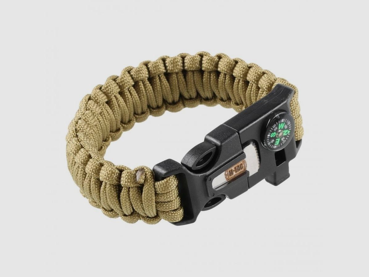 Bransoletka M-Tac Paracord z Krzesiwem, Kompasem i Gwizdkiem, tan (610-308), zdjęcie 5 z 5