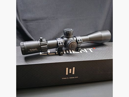 scope ELEMENT Titan 3-18x50 FFP APR-2D MRAD / incl. adjustable scope mount from Sportsmatch UK - ATP 94, 34mm high, for Weaver/Picatinny