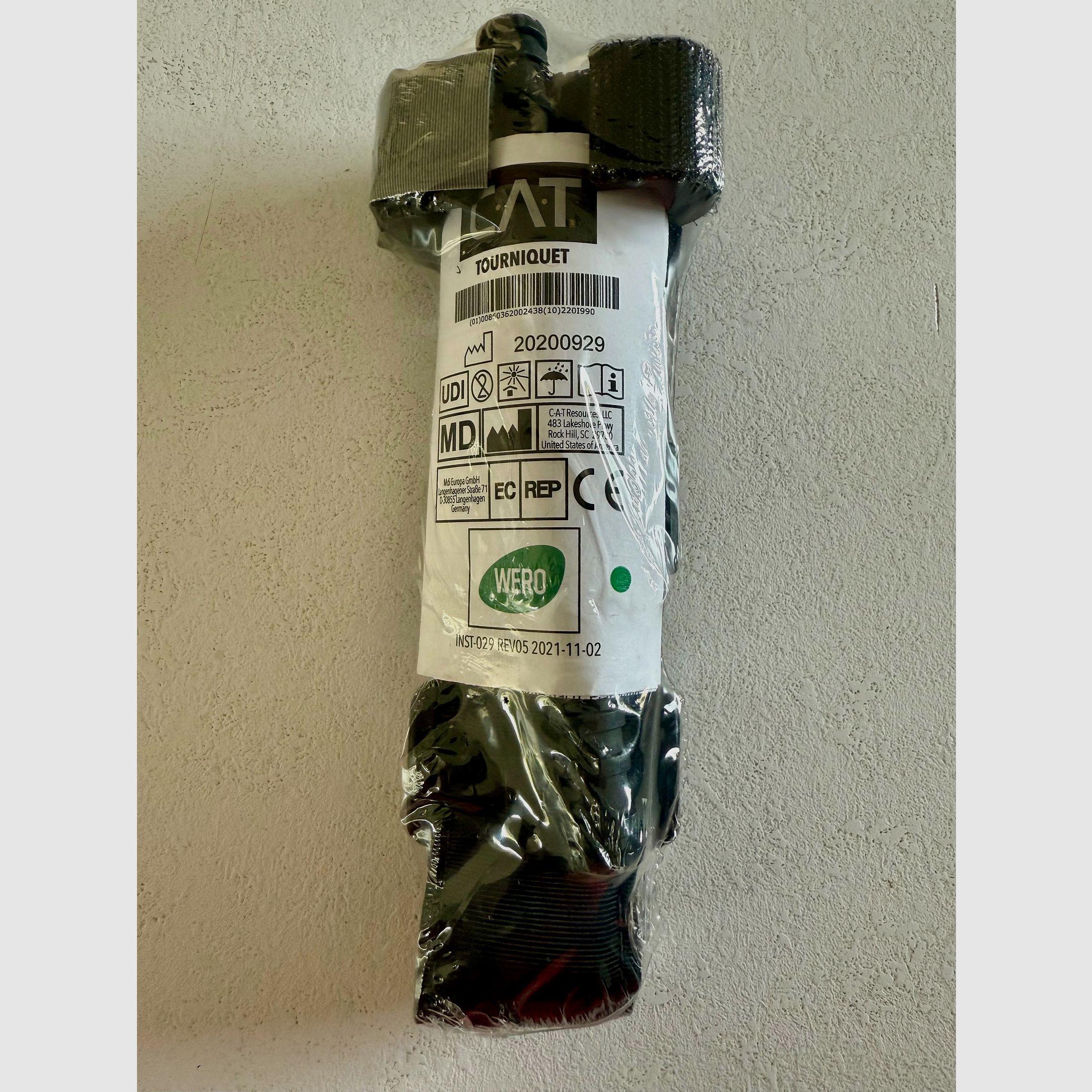 CAT Tourniquet schwarz Abbindesystem mit Time-Band