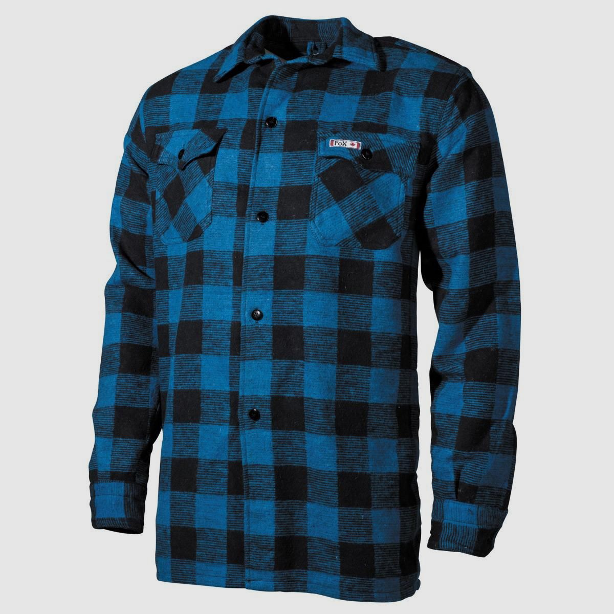 Chemise de bûcheron, qualité lourde, à carreaux bleus / noirs, taille M, image 1 sur 3