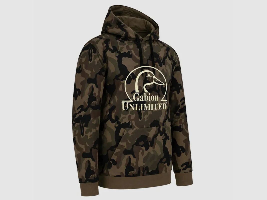 Kapuzensweatshirt Camo Woodland 80% Baumwolle 280g mit Fronttasche, Bild 11 von 14