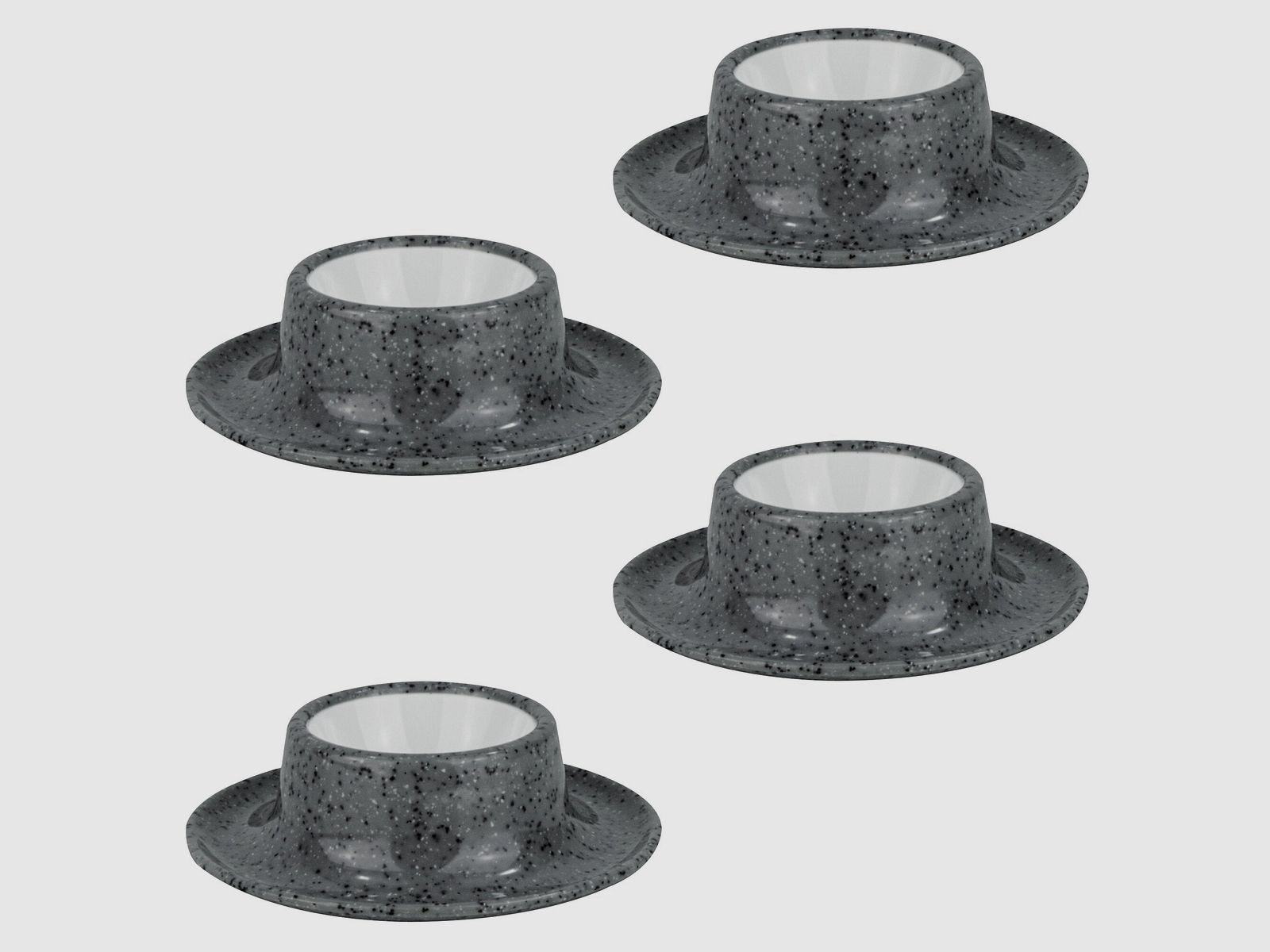 Egg Cup Solid Line, granite gray, set of 4, image 1 of 12