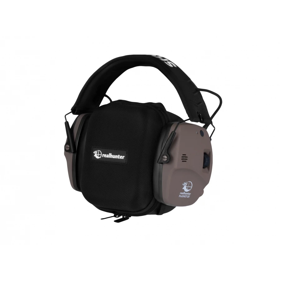 Actieve gehoorbescherming RealHunter ACTiVE ProShot BT Bluetooth bruin, geluiddempers