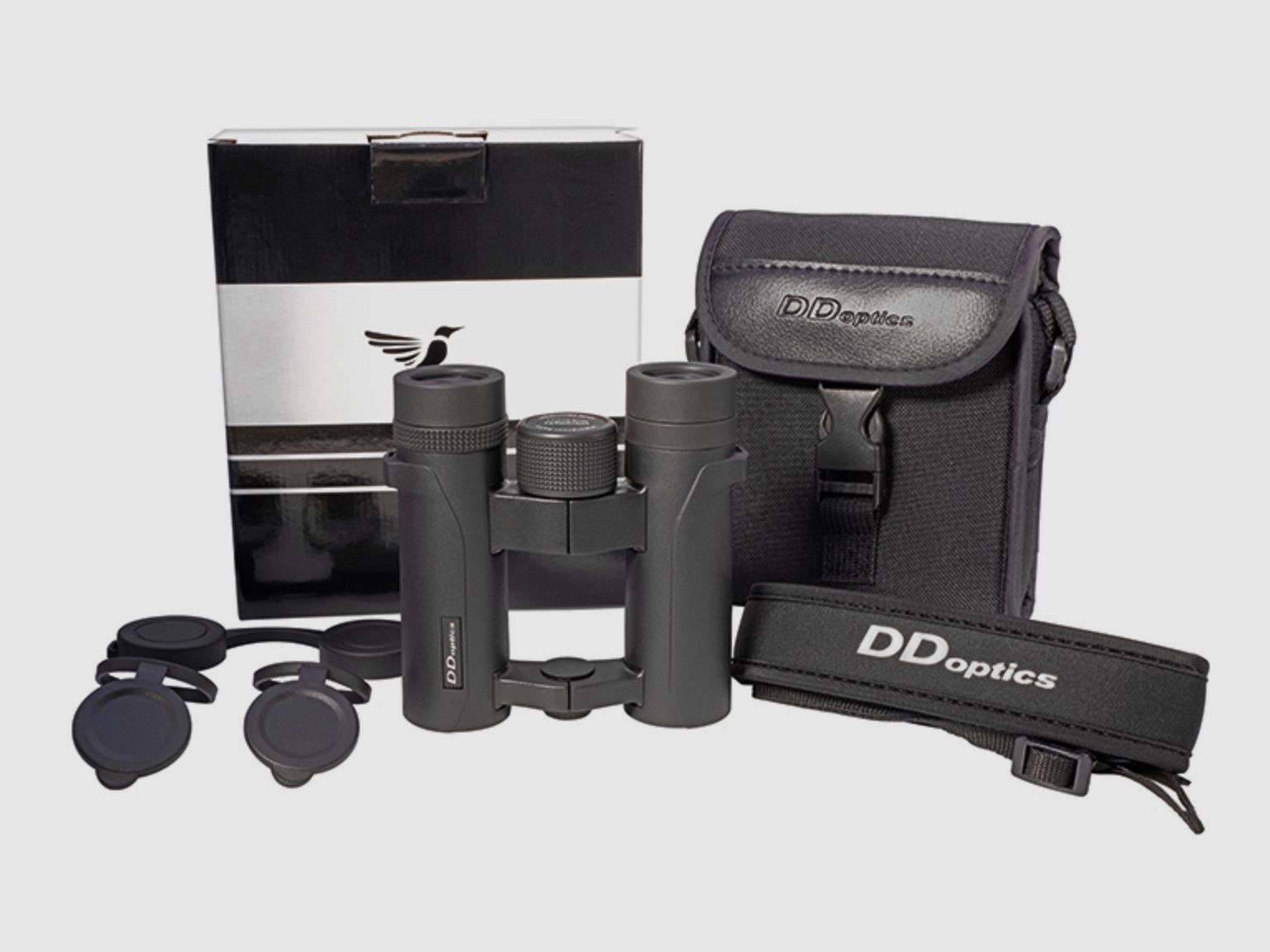DDoptics 440120020 Fernglas Ultralight 8x26 schwarz mit Zubehör