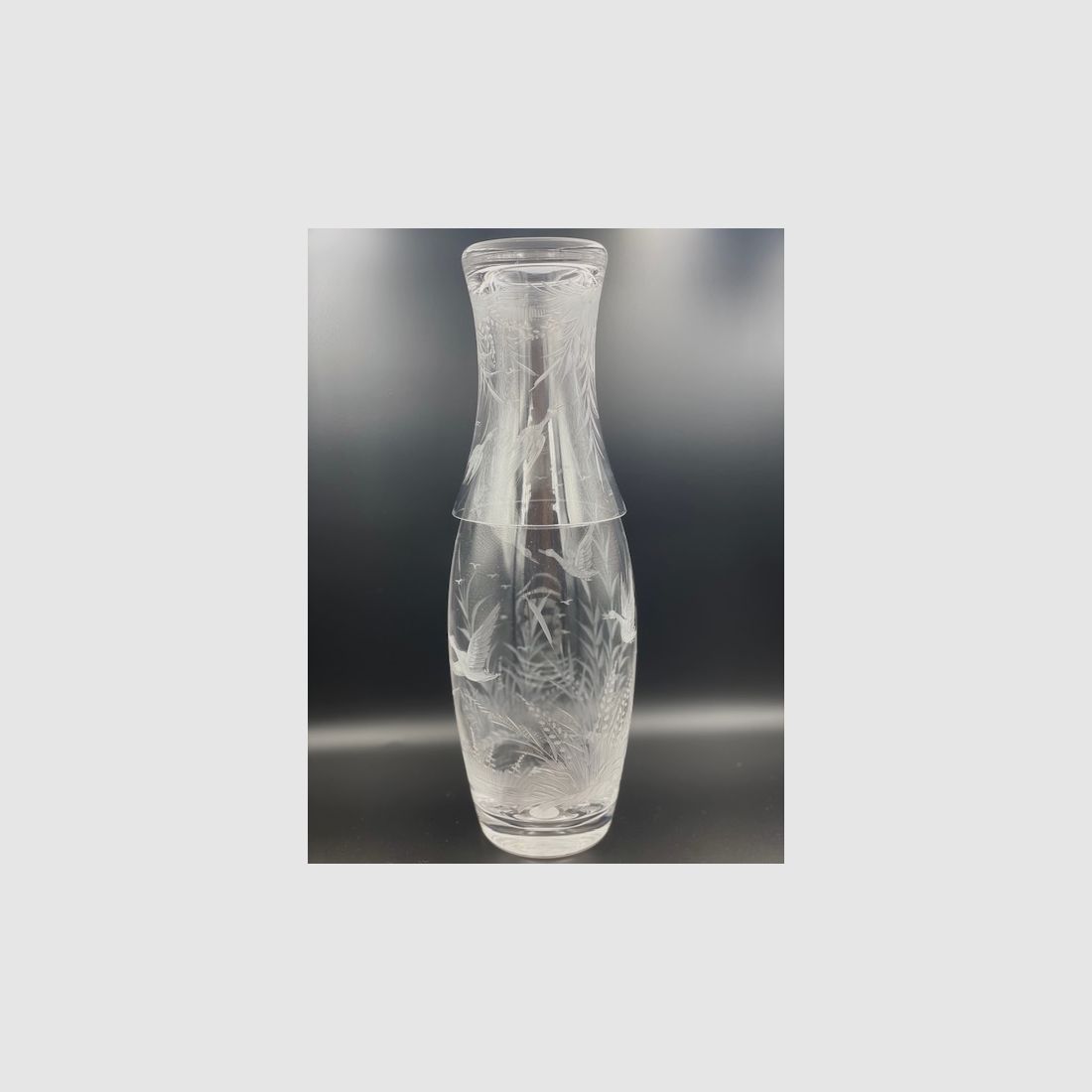 Karaffe mit Glas – Echt Kristall – Entengravur, Bild 2 von 2