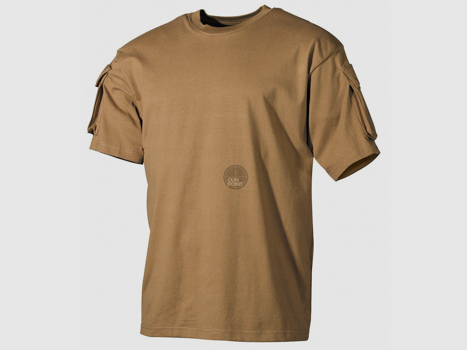 US T-Shirt, halbarm, coyote,mit rmeltaschen