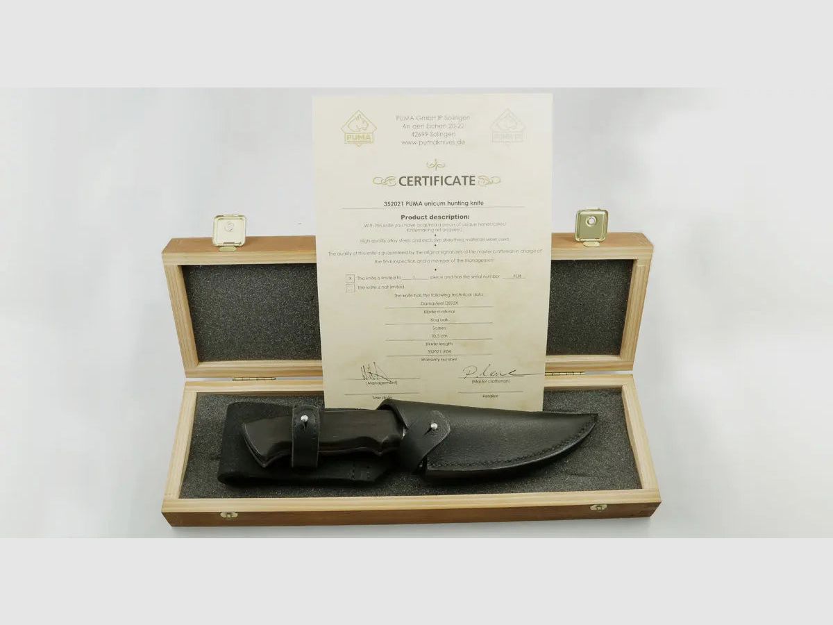 Couteau de chasse PUMA unicum, chêne de tourbière, DS93X™, unique