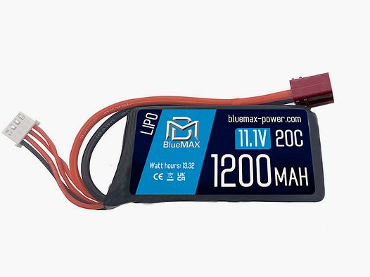 BlueMAX LiPo 11,1V 1200mAh 20/40C PEQ-type