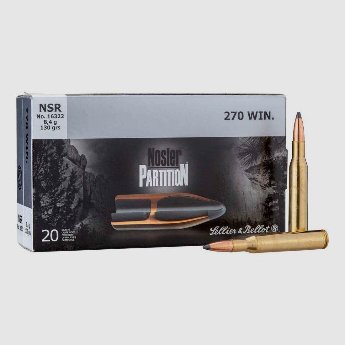 .270 Win. Nosler Partition 8,4g/130grs. Sellier & Bellot