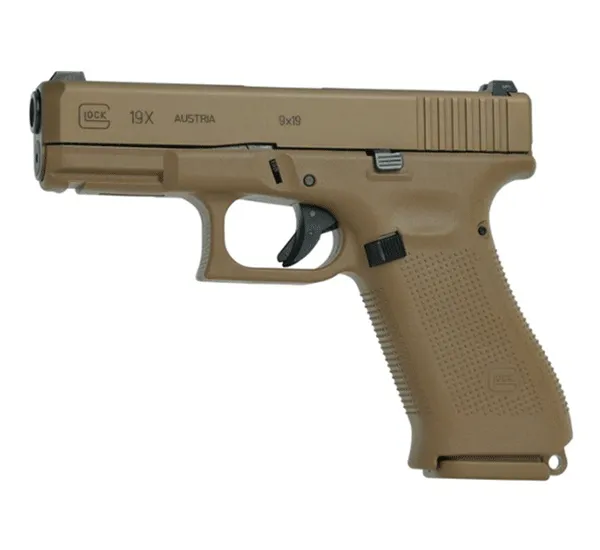 GLOCK 19X Coyote Pistole, Kal. 9 mm PARA mit Kunststoffvisierung