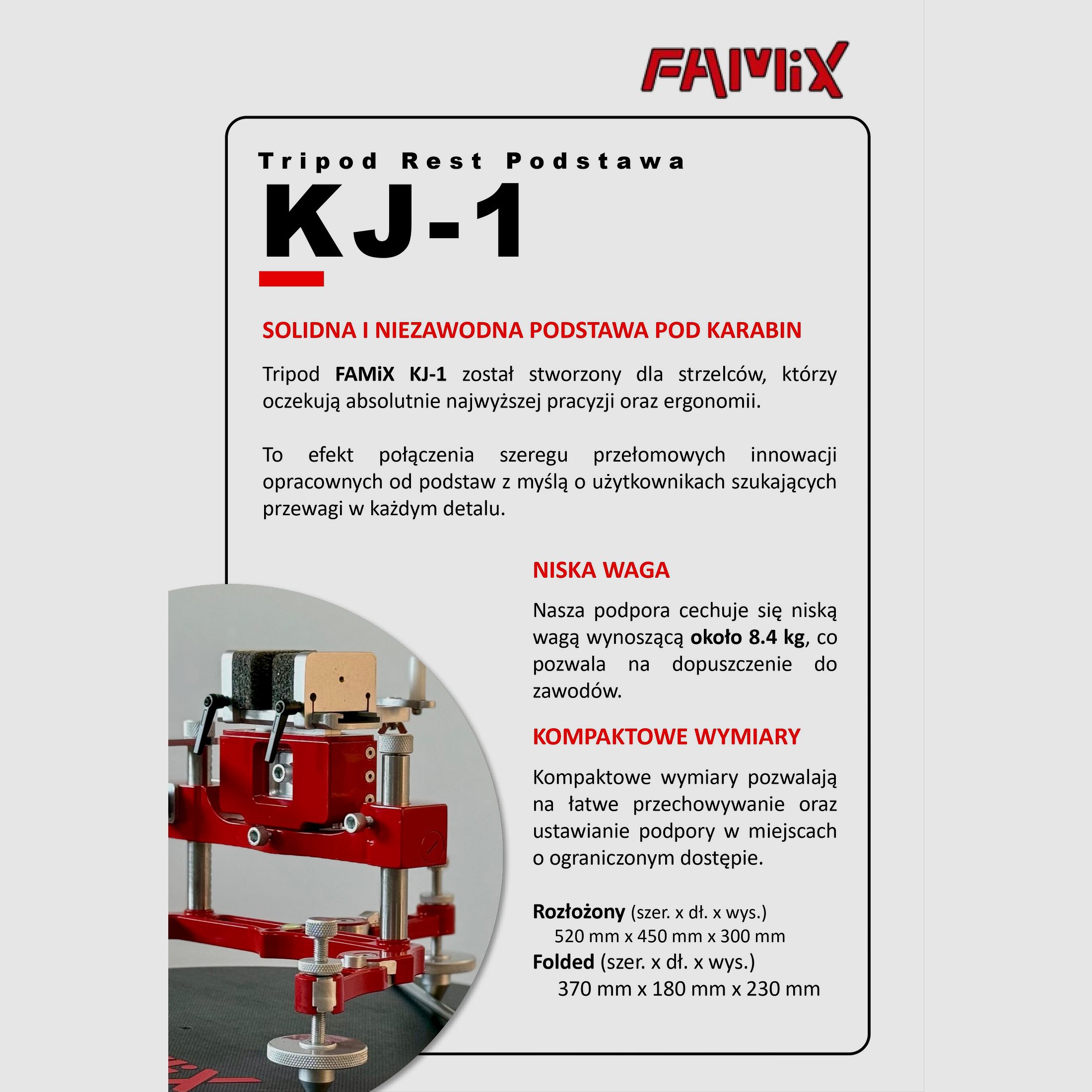 rest tripod famix kj 1 support carabiner