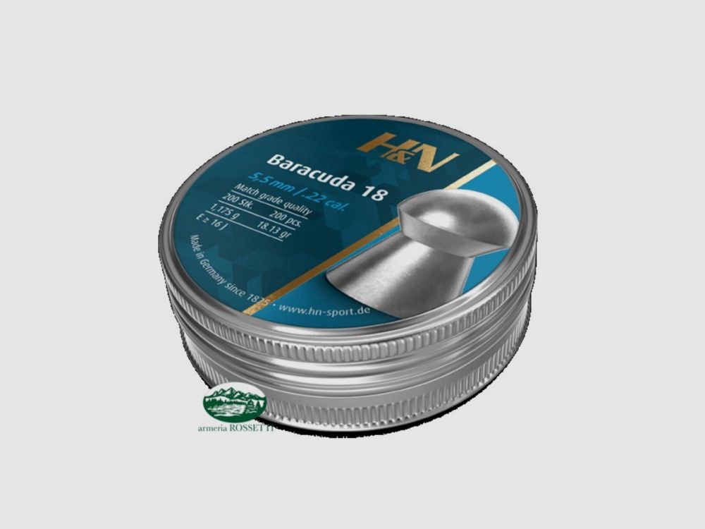 H&N SPORT Geschosse BARACUDA 18 Kal. 5,52mm 18,13gr 200 Stück