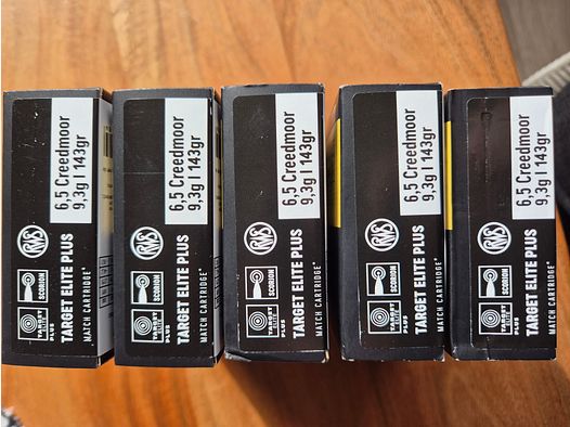 100 Schuss RWS Target Elite Plus 6,5mm Creedmoor 143grs