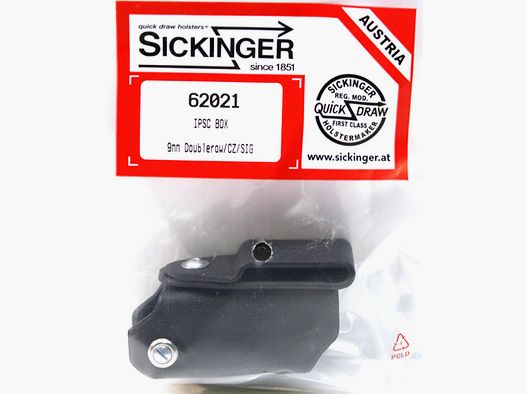 1 x SICKINGER IPSC BOX Magazintasche, Halter für Doublerow 9mm 9x19 CZ 75 Shadow 2 SigSauer Walther