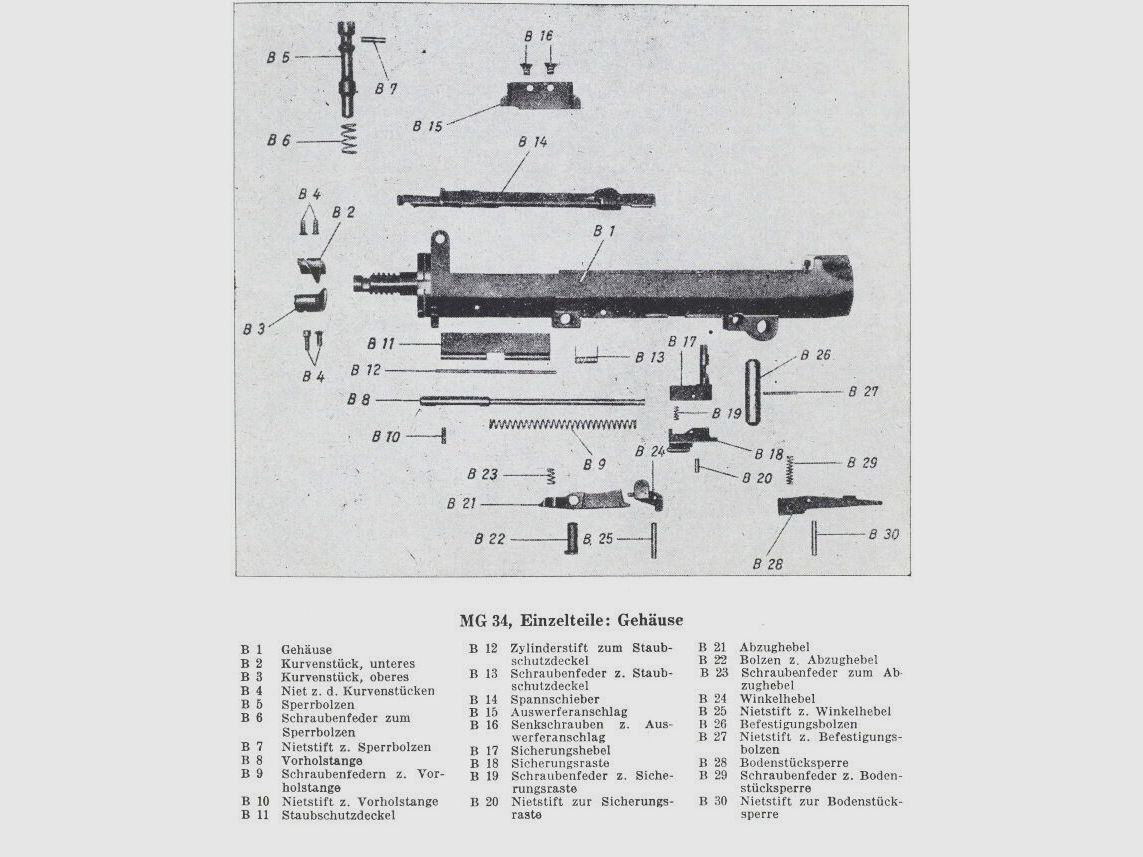 1 Wehrmacht Abzughebel-Bolzen MG34
