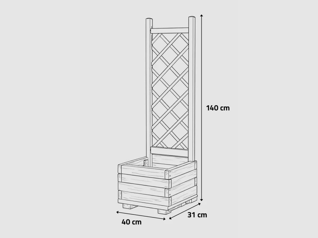 Lot de 2 Jardinières avec treillis en bois autoclave, image 11 sur 11