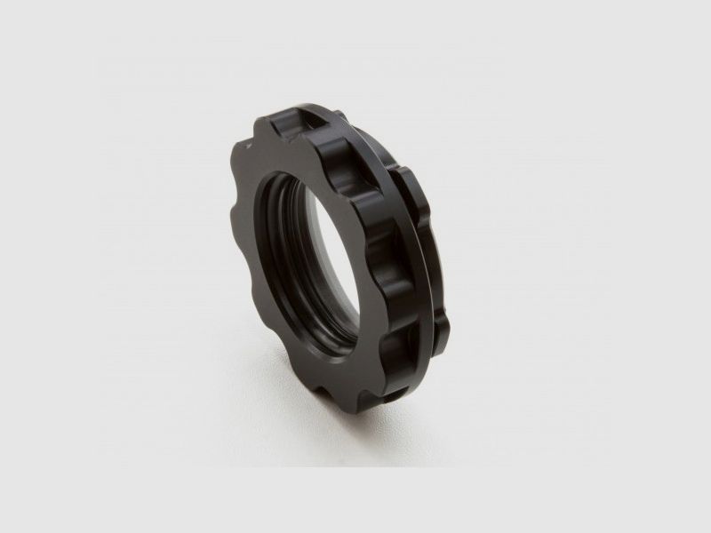 PRECISE JAGEN Sluitkap met glas – Klemhuls: Klemhuls vanaf Ø62mm