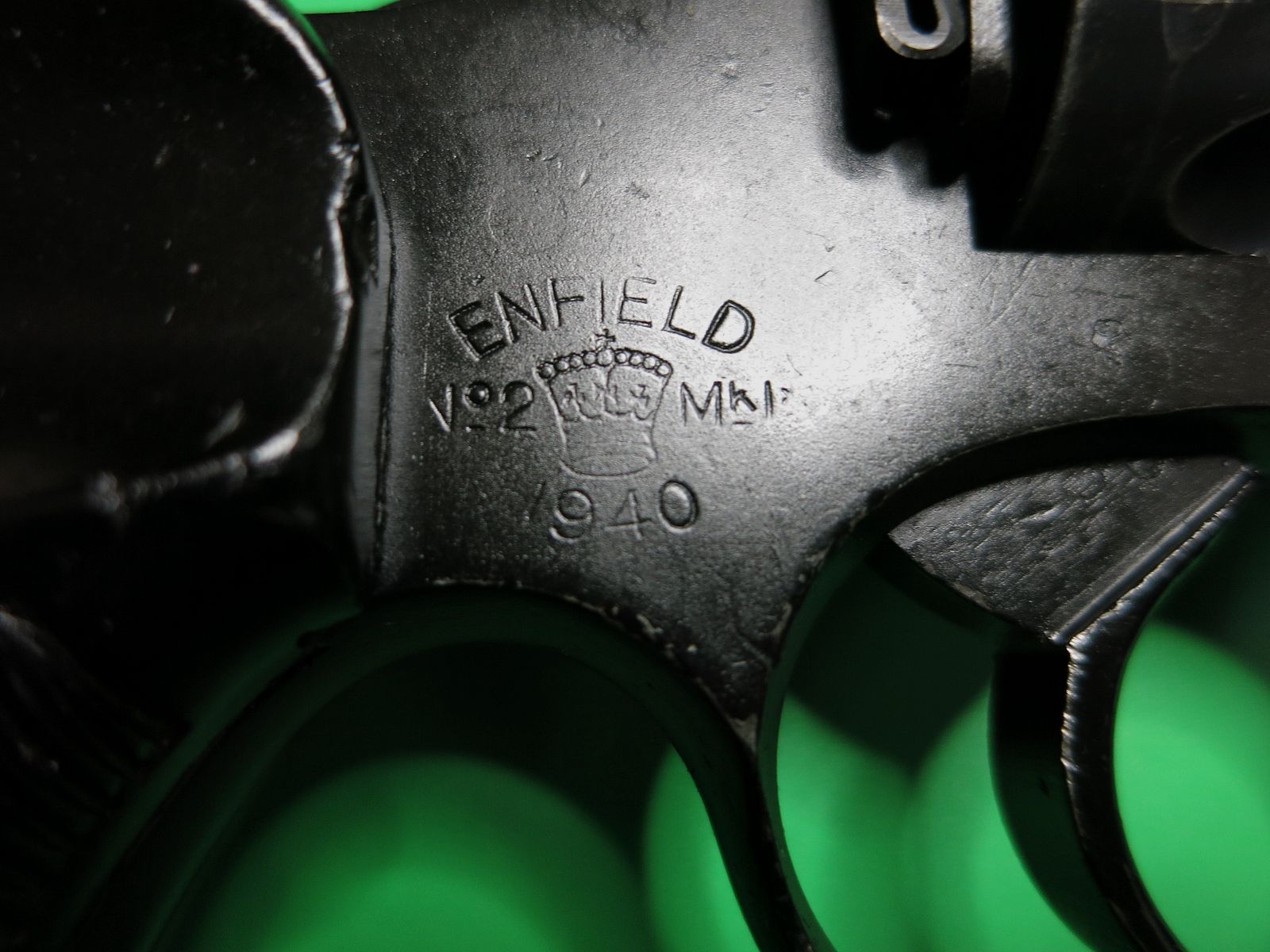 Orig. Enfield No. 2 Mark I. ORION Schreckschußrevolver 9mm R Knall, “War Finish”, absolute Rarität, PTB257, super selten!      #38