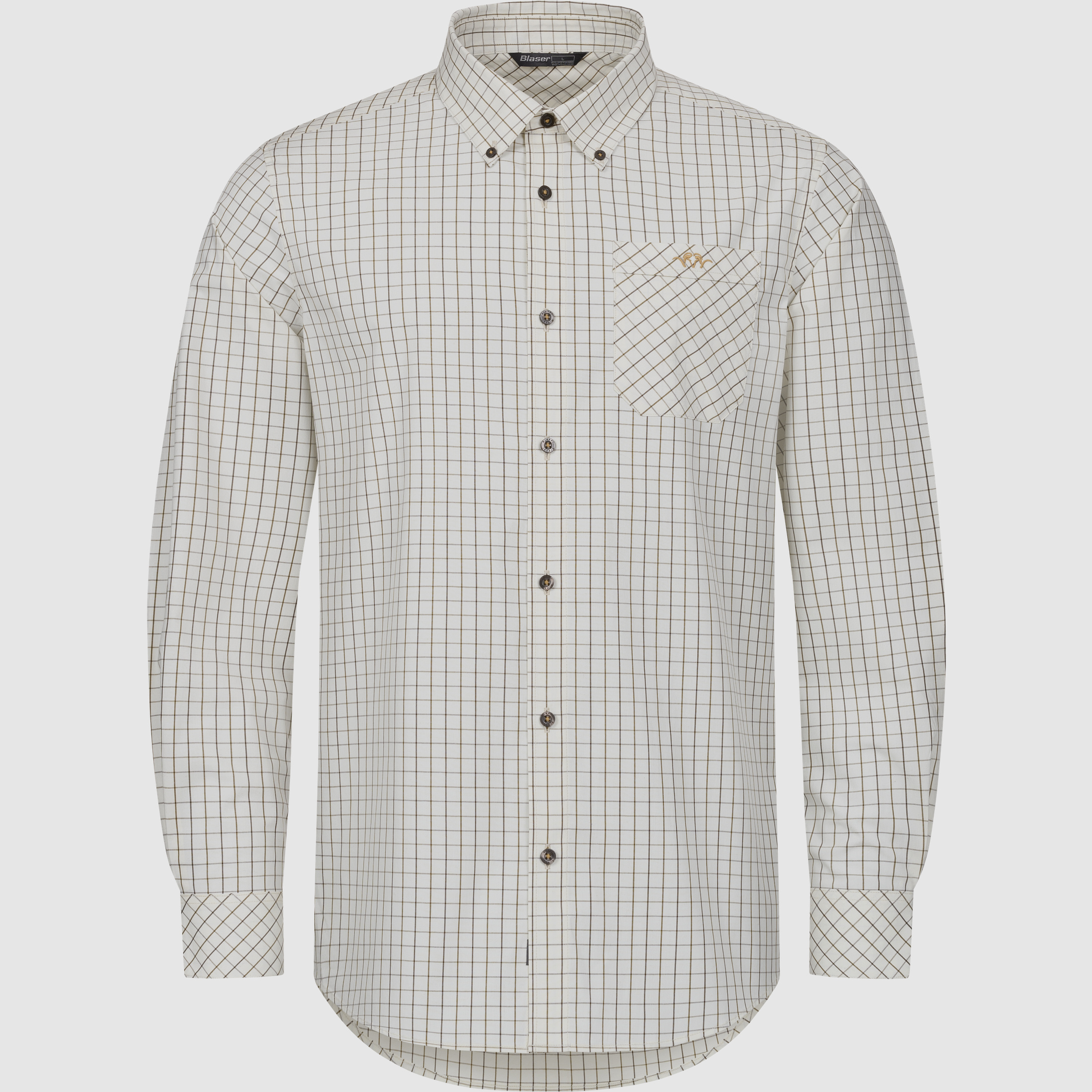 Chris Hemd Herren Creme/Braun Kariert XL