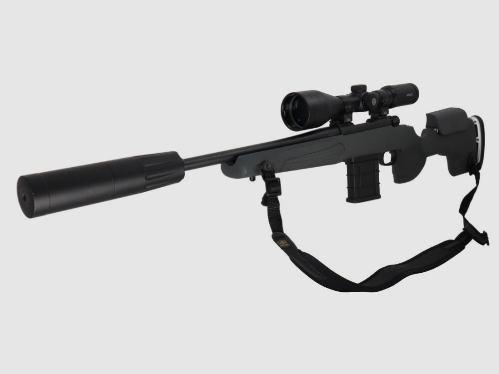 Howa M1500 GRS Fenris culata, cargador intercambiable, paquete completo con visor 3-12x56, silenciador, montajes