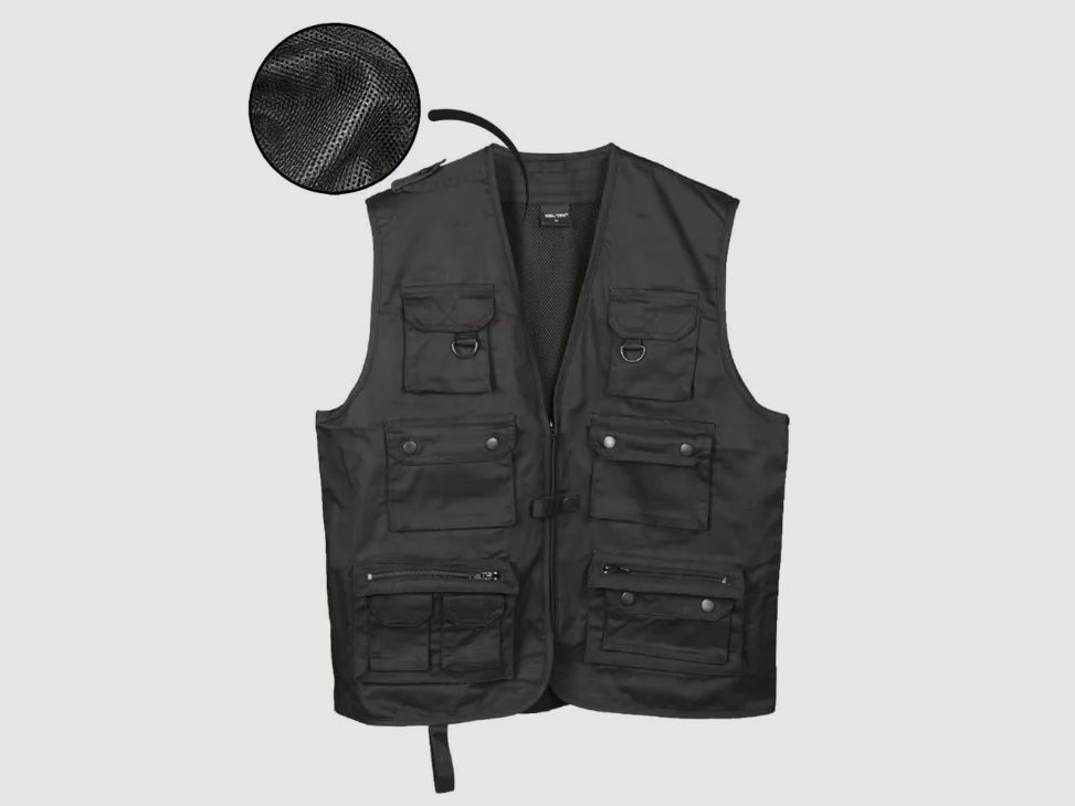 Jagd- und Angelweste mit Mesh-Futter (Schwarz) Mil-tec, Bild 1 von 3