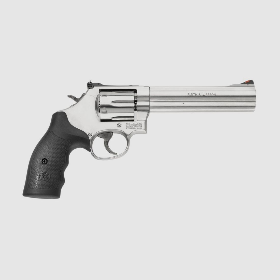 SMITH & WESSON - Revolver 686 WO Stainless rotes Rampenkorn 6"