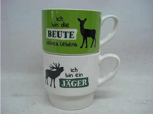 Stapeltasse witzig 2tlg. - Porzellan