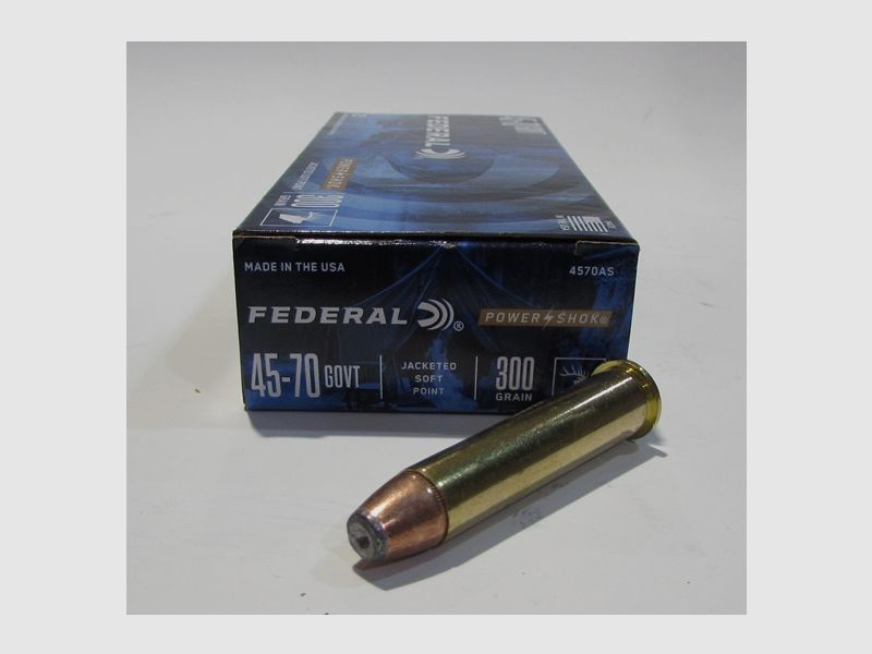 Box mit 20 Patronen Federal Powershok Kal. 45/70 Govt 300 Grain Soft Point