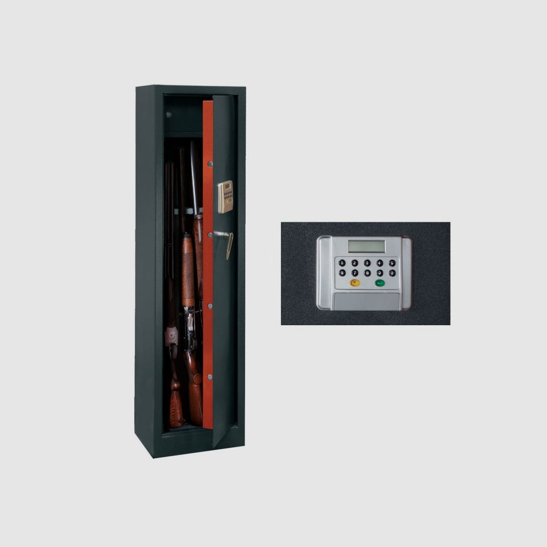 TECHNOMAX PORTAFUCILI A COMBINAZIONE ELETTRONICA CON TESORETTO TCE/10 (10 POSTI)