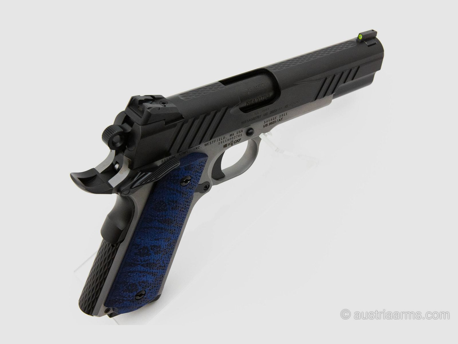 Savage Arms 1911 Govt Style Two Tone, .45 ACP, Custom Blue Tiger, Neuwaffe, Bild 3 von 5