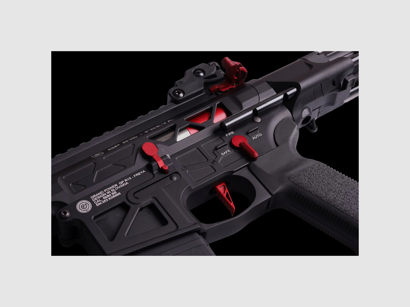 GP R15 FREYA ALPHA Full Skeleton PDW 13" gen.2 M-LOK Czarny/Czerwony S-AEG 18+ -F- | Delta Armory